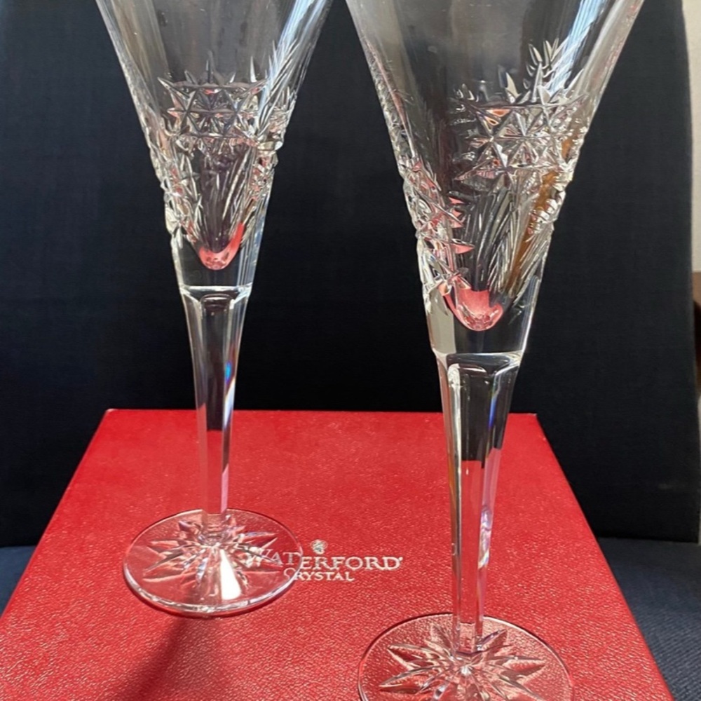 Waterford Snow Crystal Champagne Flutes (set of 2)
